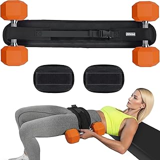 Hip Thrust Belt for Dumbbells Heavy, with 2 Comfortable Slip-Resistant Padding for Booty Trainer,
