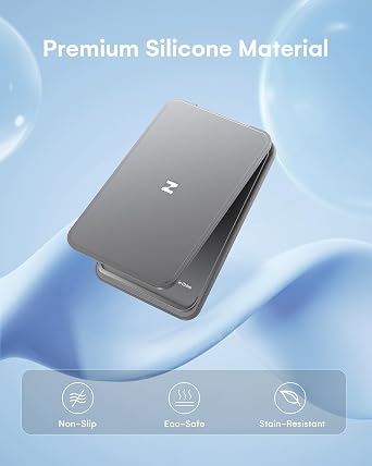 ZEEHOO for MagSafe Wallet, Magnetic Wallet for iPhone-Adjustable Stand, Ultra-Strong Magnetic Silicone Phone Card Holder, Lightweight Card Holder for iPhone16/ 15/14/13/12 Series, Excl. Mini(Grey)