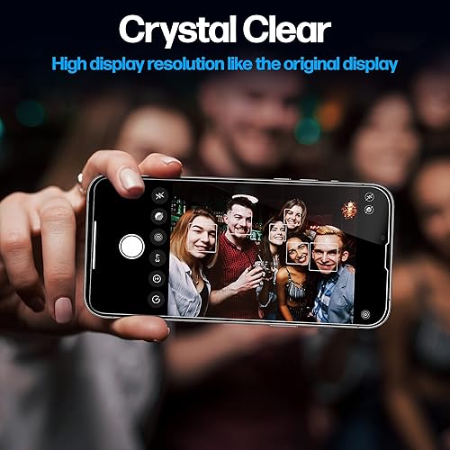 Miniatura 6 de Power Theory Protector de pantalla de vidrio templado diseñado para iPhone 14, también para iPhone 13iPhone 13 Pro y iPhone 16e con kit de fácil