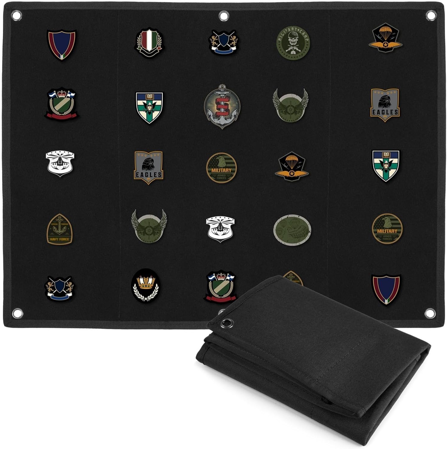 Large 43 X 27.5 Inches Self-Adhesive Patch Holder, Waterproof Oxford Cloth Display Board for Hook-Backed Patches and Combat Emblems
