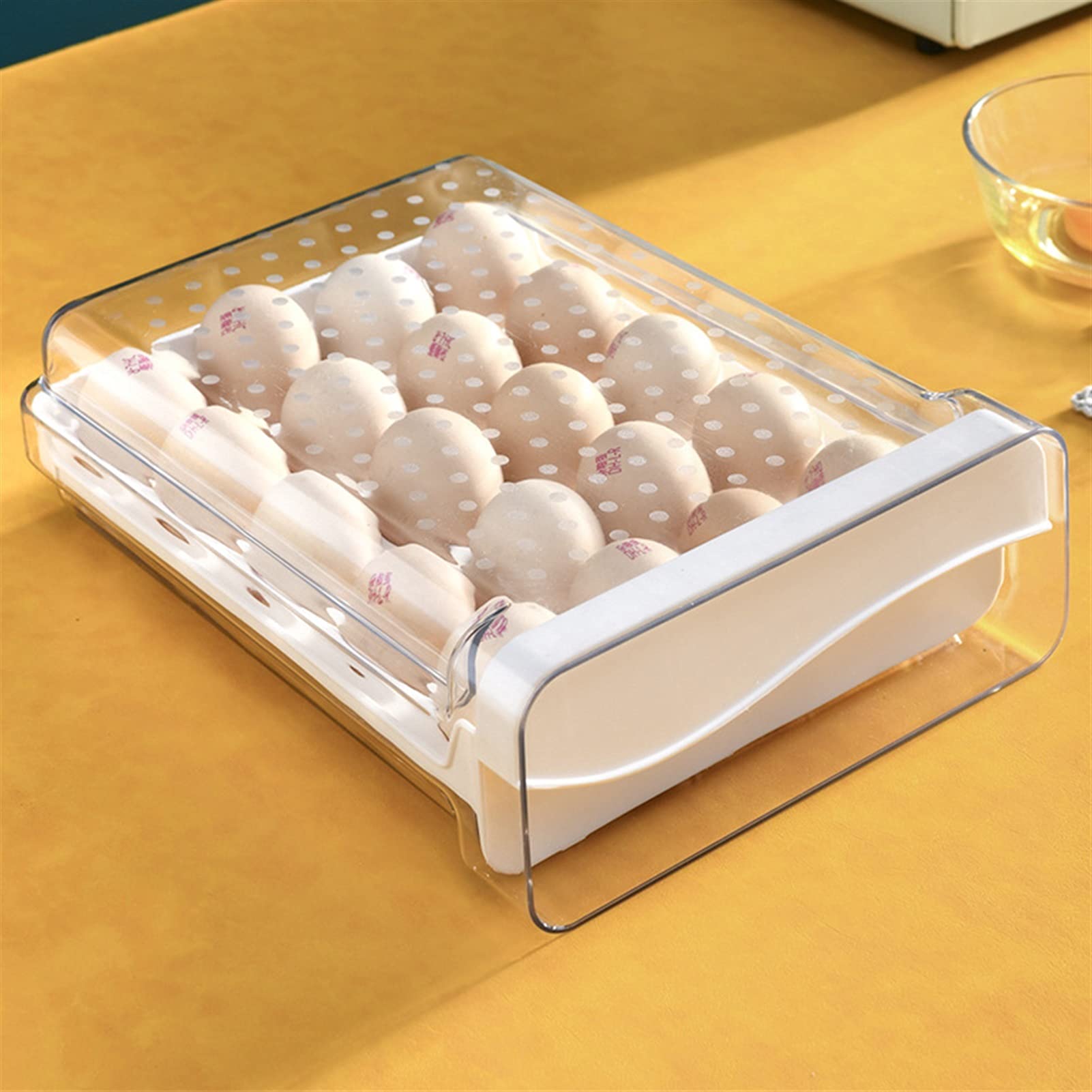 Boîte de rangement pour oeufs type tiroir transparent pour réfrigérateur