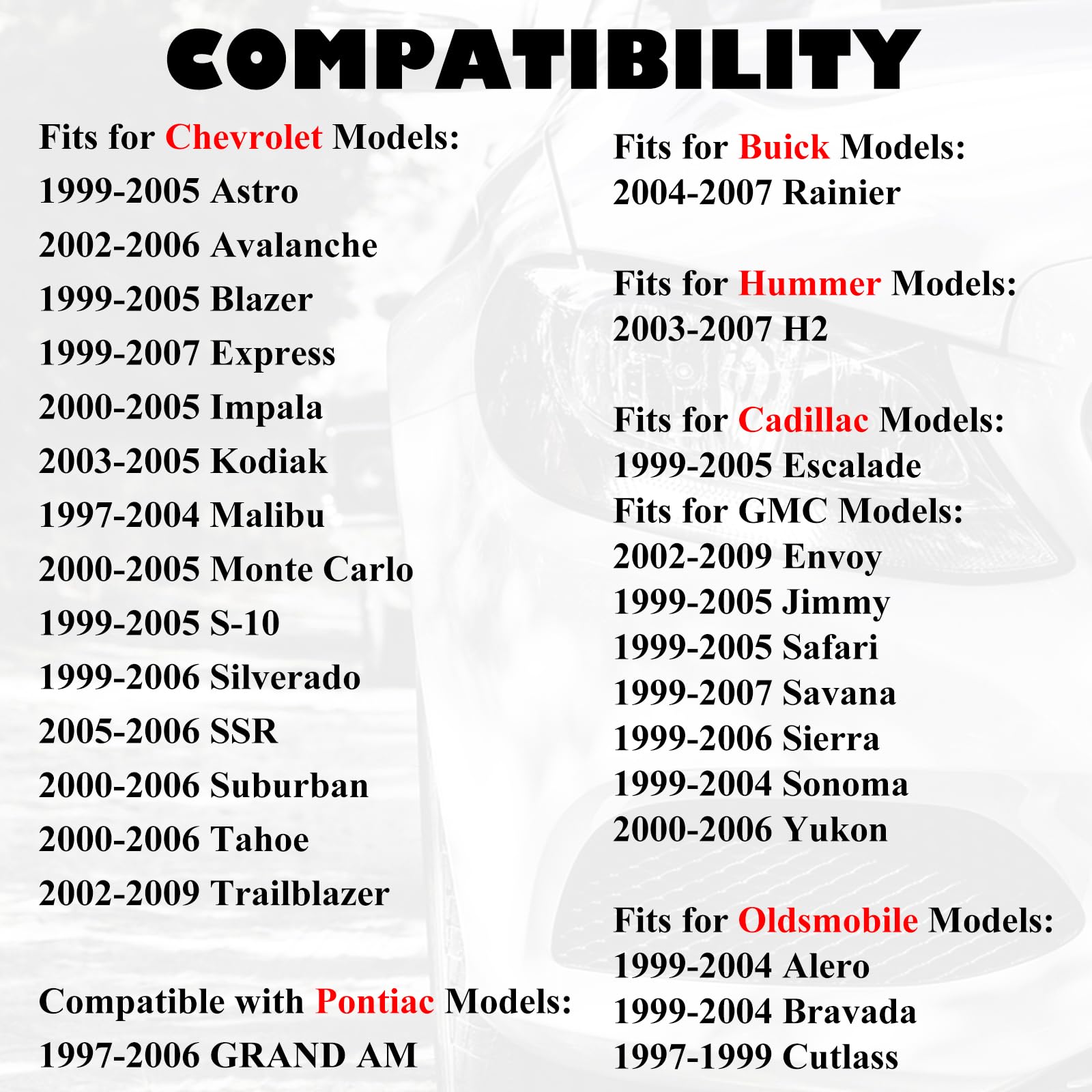 SUPALAND Uncut Door&Iginition Key Replacement Fits for Chevy Express Silverado Suburban Tahoe Astro Buick Rainier Cadillac Escalade GMC Yukon Sierra Hummer H2 Oldsmobile Alero Pontiac GRAND AM No Chip