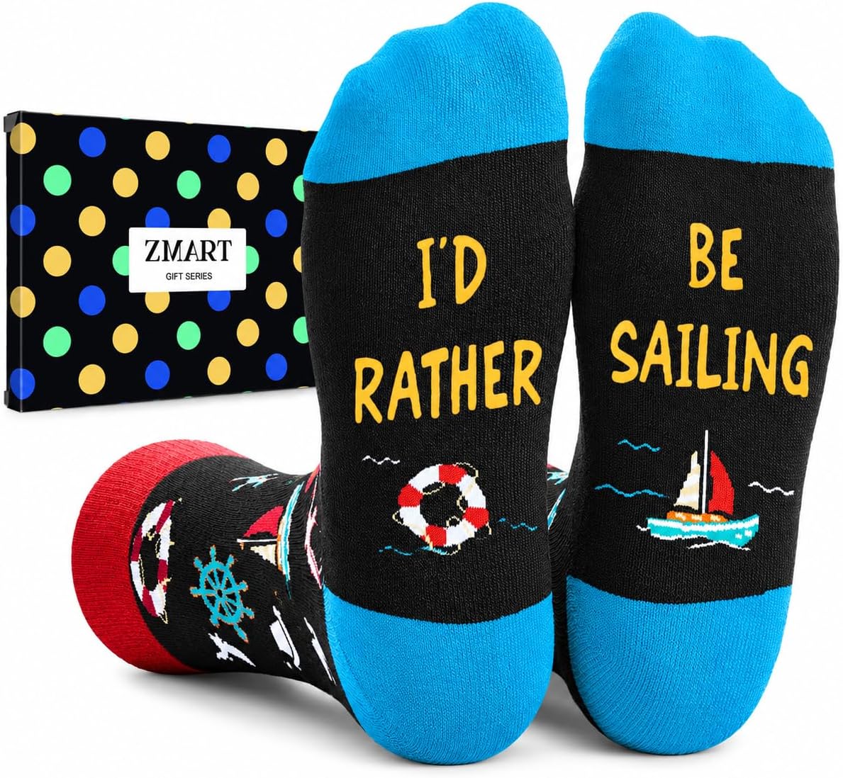 Zmart Transportation Gifts for Men Women - Boating Sailing Biking Socks for Adult