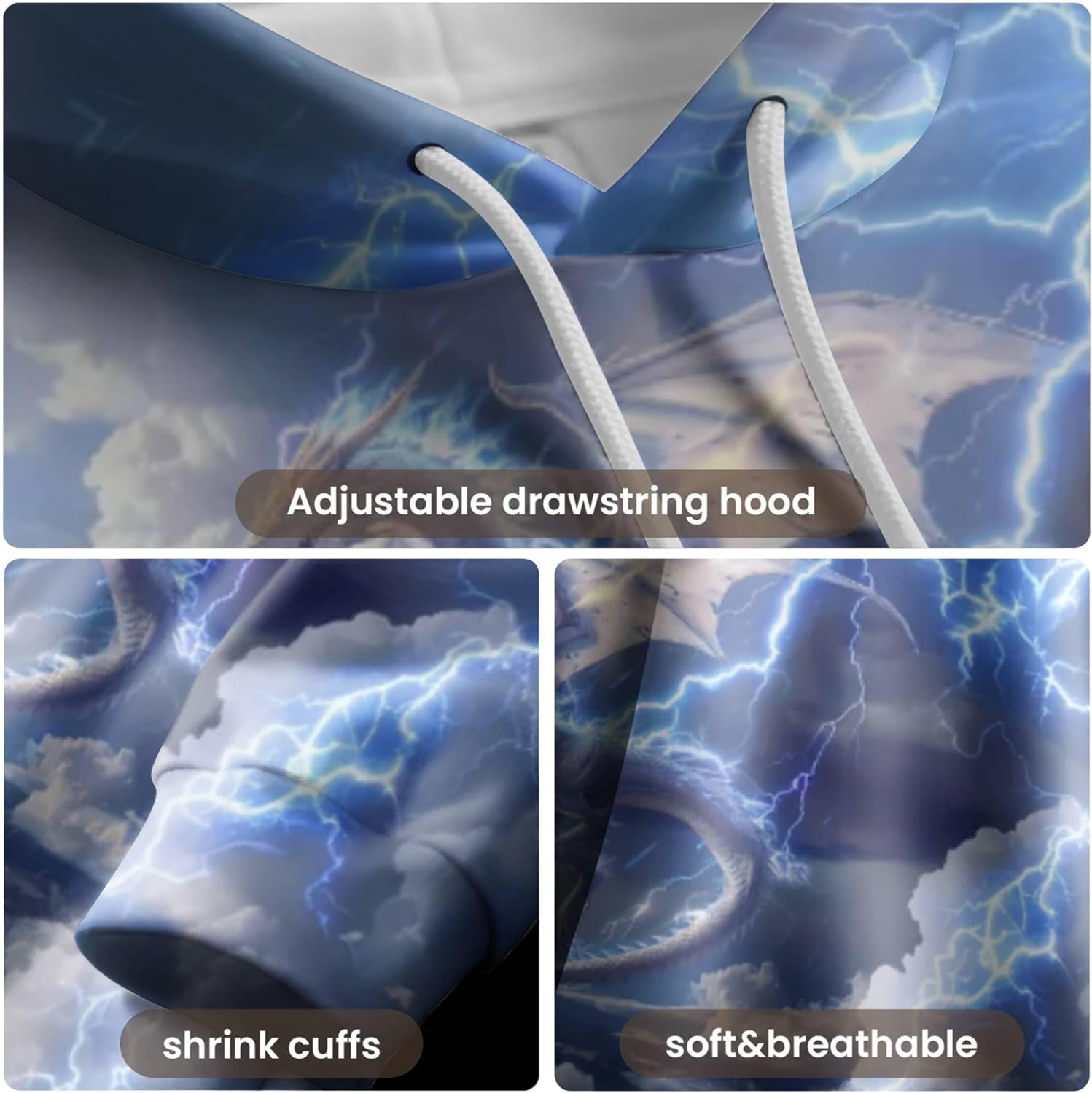 3D Graphic Hoodies for Men Cool Unique Printed Sweatshirt Fabric Comfortable Casual Pullover Novelty Gift for Him - Image 5