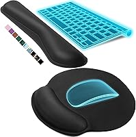Vista 1 de KTRIO Reposamuñecas ergonómico para teclado y alfombrilla para mouse con reposamuñecas, soporte de muñeca de espuma viscoelástica para escribir