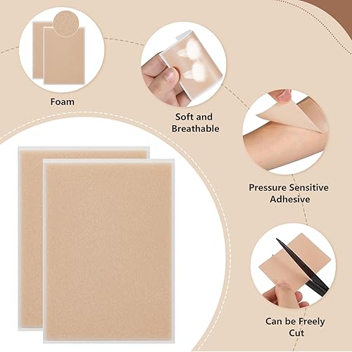 Miniatura 9 de Boyiee 35 hojas de cinta de Moleskin Moleskin almohadillas adhesivas para zapatos, cinta de prevención de ampollas, almohadillas de prevención de