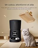 Distributore Automatico Cibo Gatti, Faroro 4L Dispenser Crocchette Gatto con 1-6 Pasti Al Giorno, Porzioni Regolabili, Voce 10s, Alimentazione Lenta (Nero) - 8