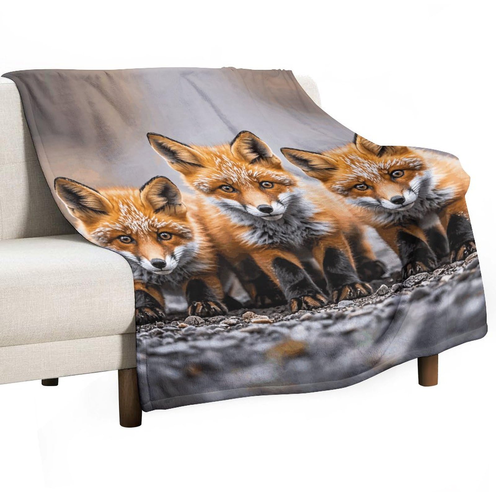 Plaid en flanelle renard léger et confortable pour voyage