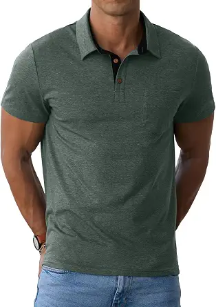 Sailwind Men's Cotton Polo Shirts Short Sleeve Casual Summer Shirts with Pocket