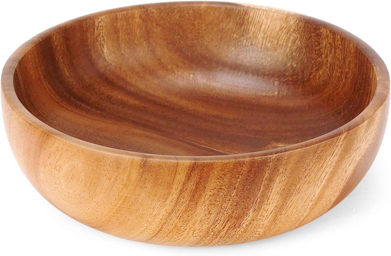 Top Rated KALINCO Wood Bowl, Large Wood Salad Bowl for Food, Fruits, Salads and Decoration Best Seller KALINCO Wood Bowl, Large Wood Salad Bowl for Food, Fruits, Salads and Decoration