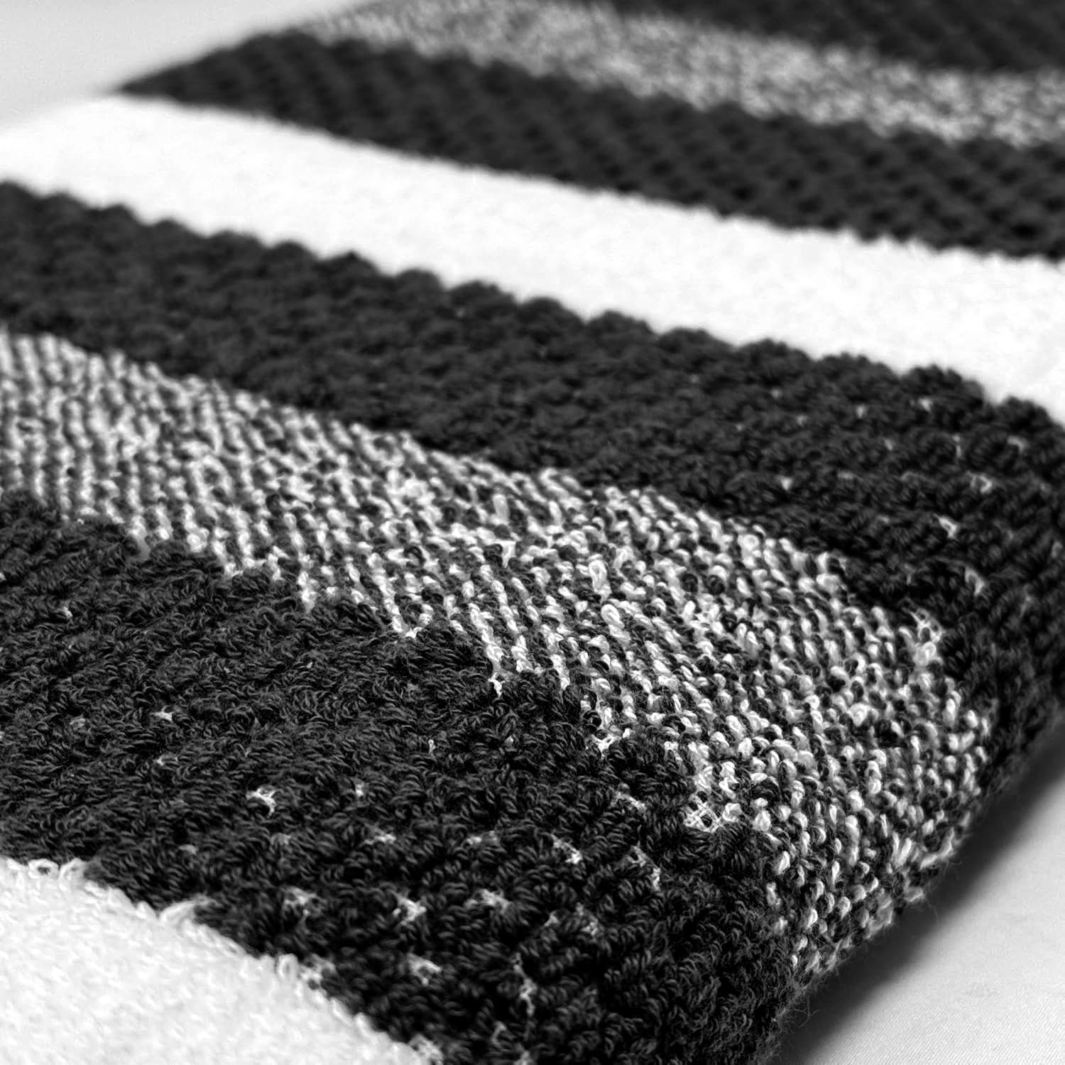 Towelogy® Quick Dry Patterned Hand Towels for Bathroom, Black, 80x50cm - Image 4