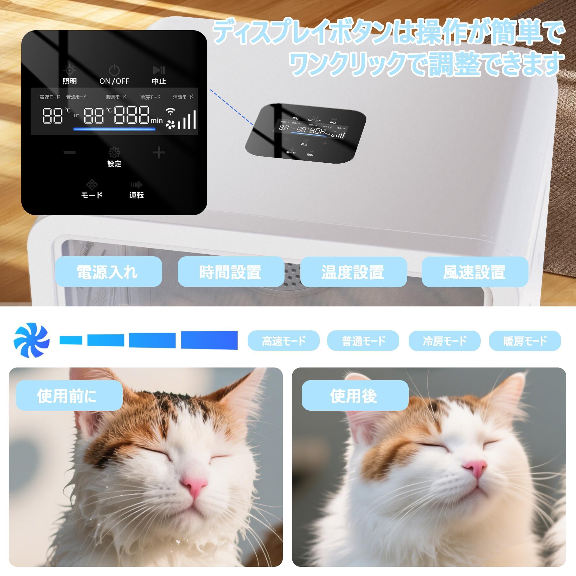 Amazon.co.jp: ペットドライルーム 犬猫乾燥機 ペットドライヤー