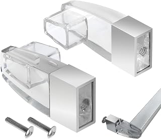 Shower Door Towel Bar Brackets Compatible with Alumax & Basco, Replacement for 25" Chrome Framed Sliding Shower Door Towel Rod , Clear Acrylic Brackets (Silvery)