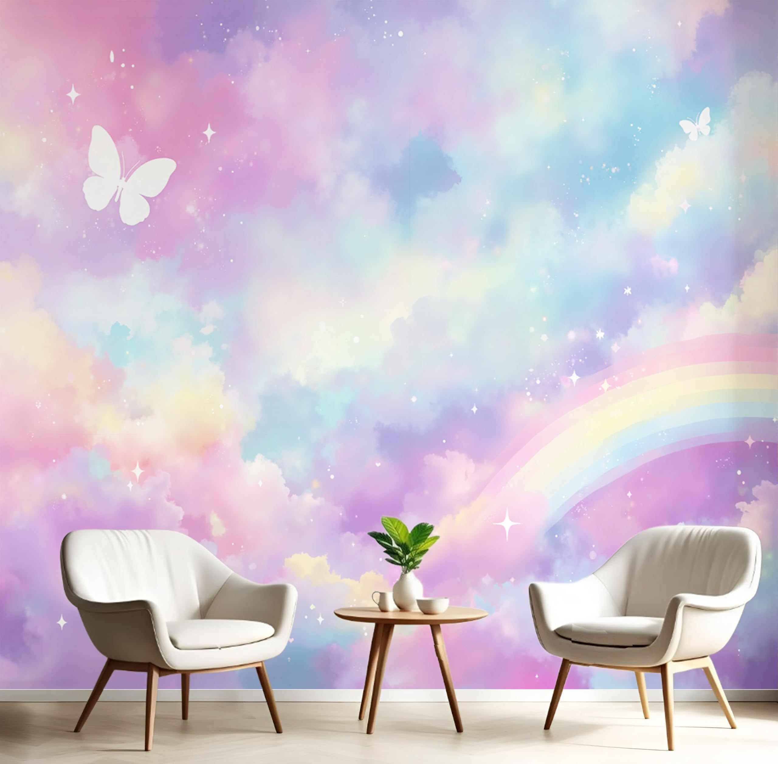 Poster gigante de pared personalizado 3D de 150X105cm estilo arcoiris rosa