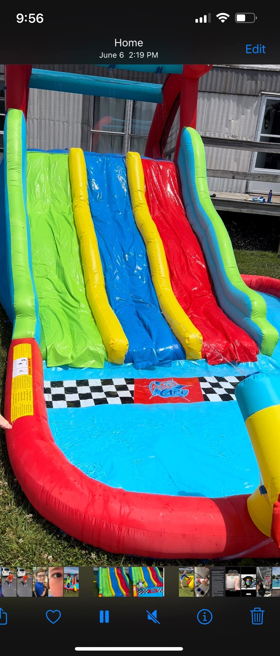 56/mo Finance Action Air Inflatable Water Slide, Triple Slides with