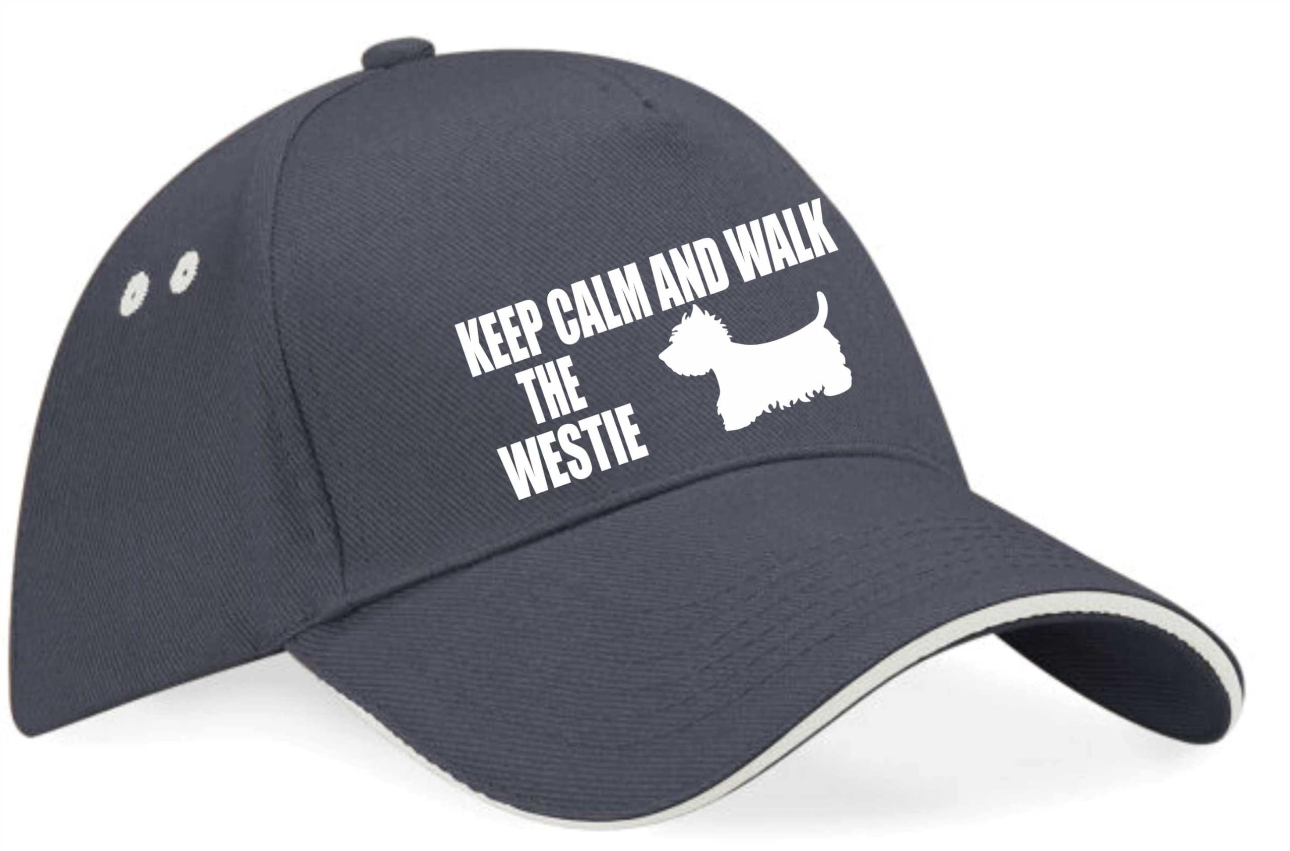Print4U Keep Calm Walk The Westie Baseball Cap Dog Lovers Gift for Men & Ladies Grey
