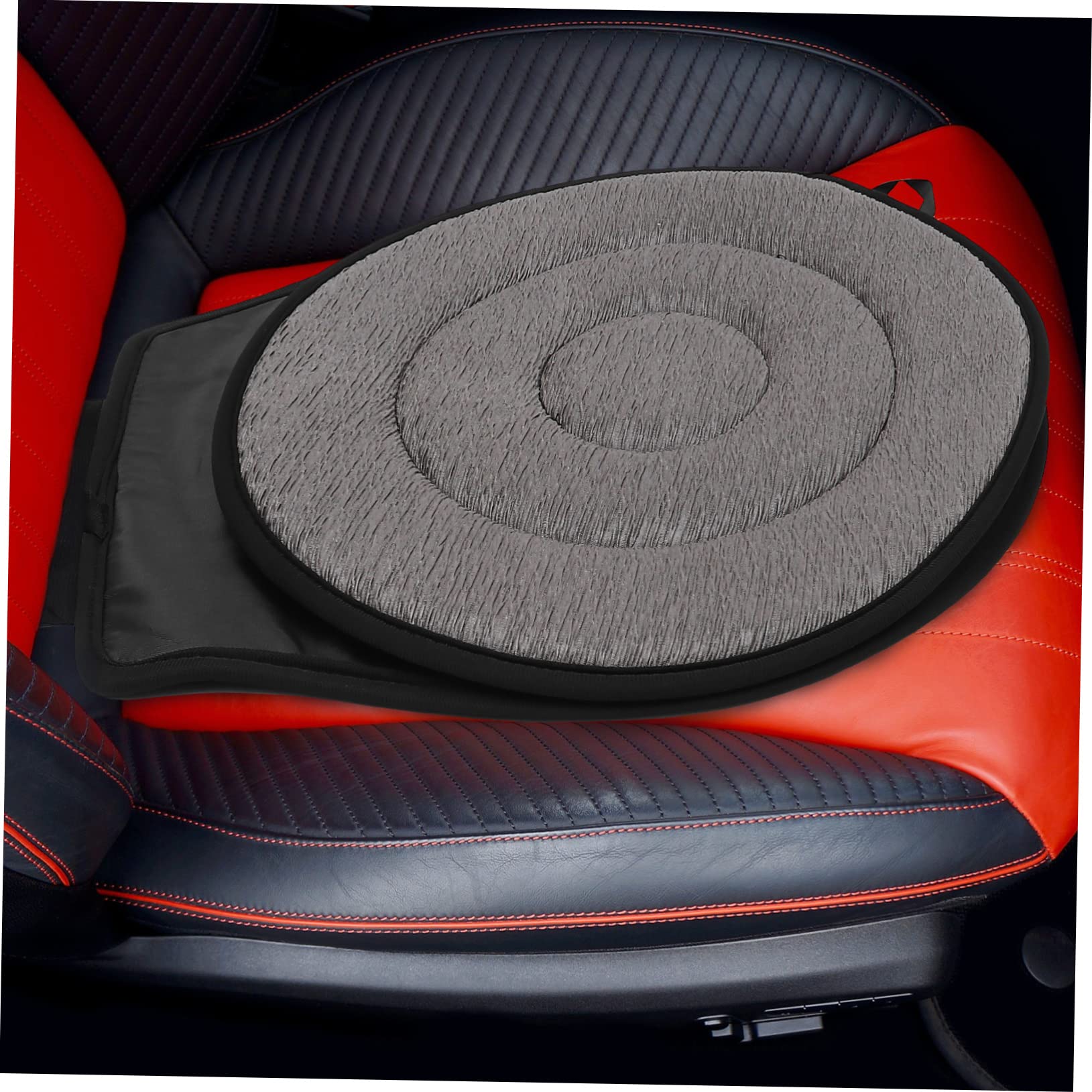 FUNOMOCYA Car Seat Cushion Rotation 1pc Soft Comfortable Seat Pad for Chairs Material Easy to Carry for Office Home Grey