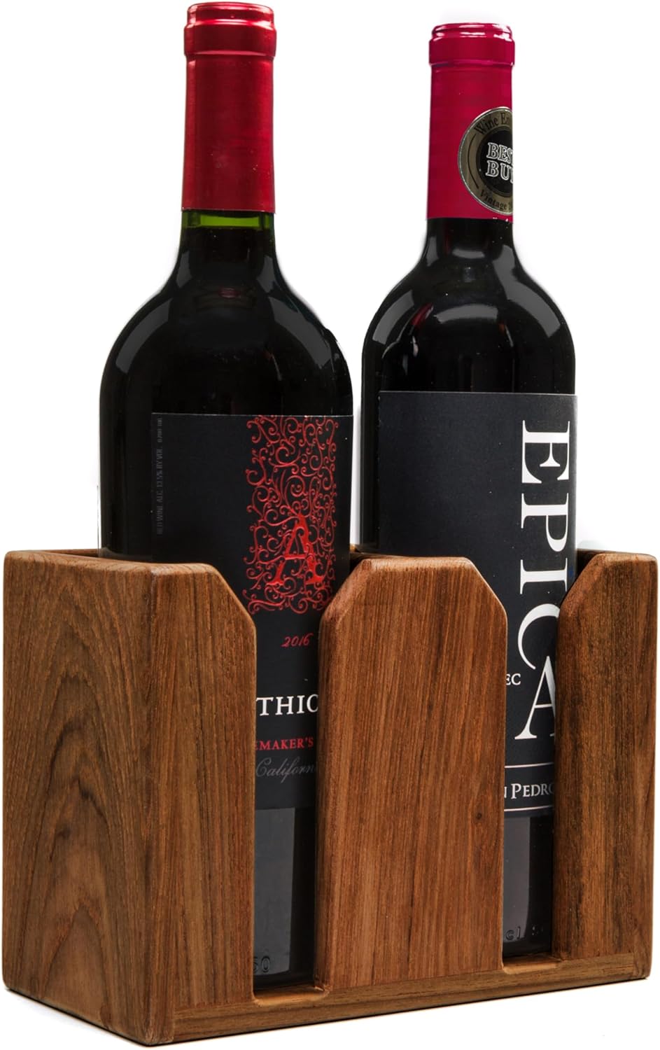 Whitecap 62620 Teak Two Wine Bottle Rack