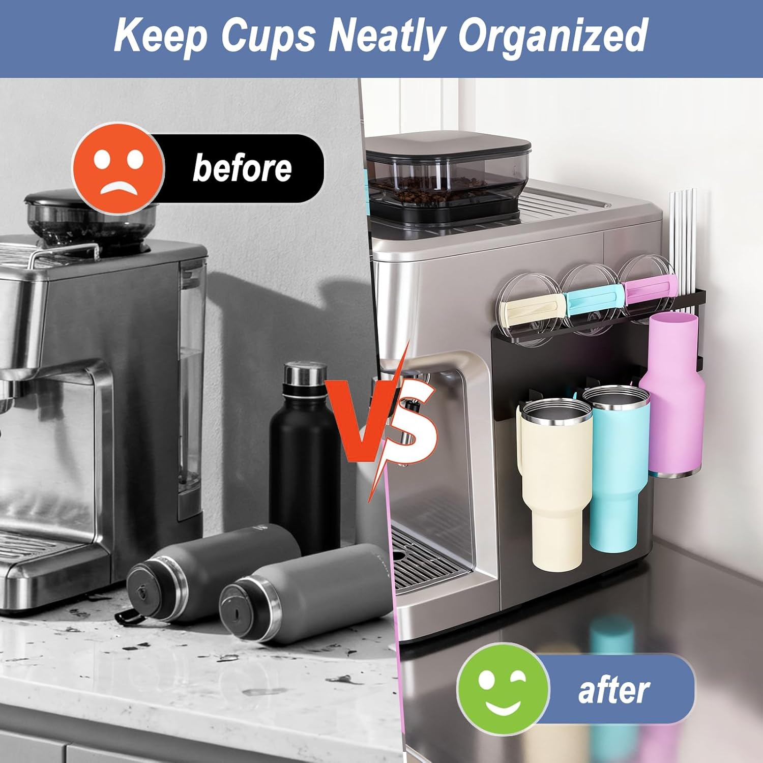 Magnetic Cup Holder for Stanley 30 & 40 oz Tumbler, Magnetic Cup Organizer for Fridge & Metal Surfaces, Strong Magnetic Cup Organizer for Stanley Cups, Tumblers, Mugs & Accessories - Image 5