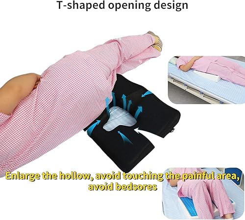 Miniatura 4 de Cojín para úlceras de cama para glúteos, almohada de alivio de presión de fibra para respirar libremente, diseño de pendiente triangular con