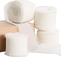 Vista 34 de TONIFUL 4 rollos de cinta de gasa roja - 1 1/2 pulgadas 5.5 yardas de cinta de seda para envolver regalos, bodas, decoración de fiestas, envoltura