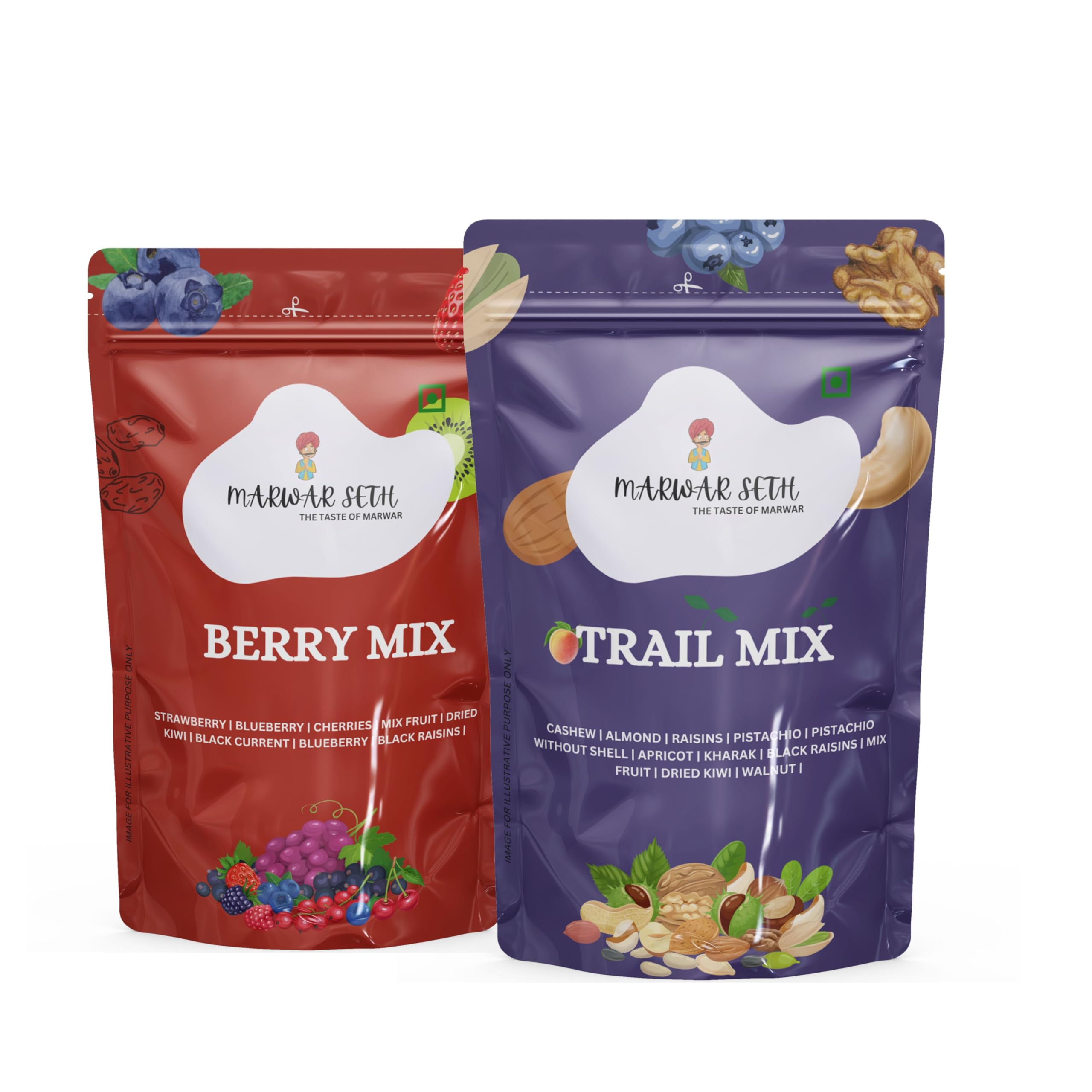 MARWAR SETH Dry Fruit and Berry Mix Combo, Assorted Variety Snack Pack - Healthy snacks 200 * 2 [200g each] (B0D56NTPT7) Amazon Price History, Amazon Price Tracker