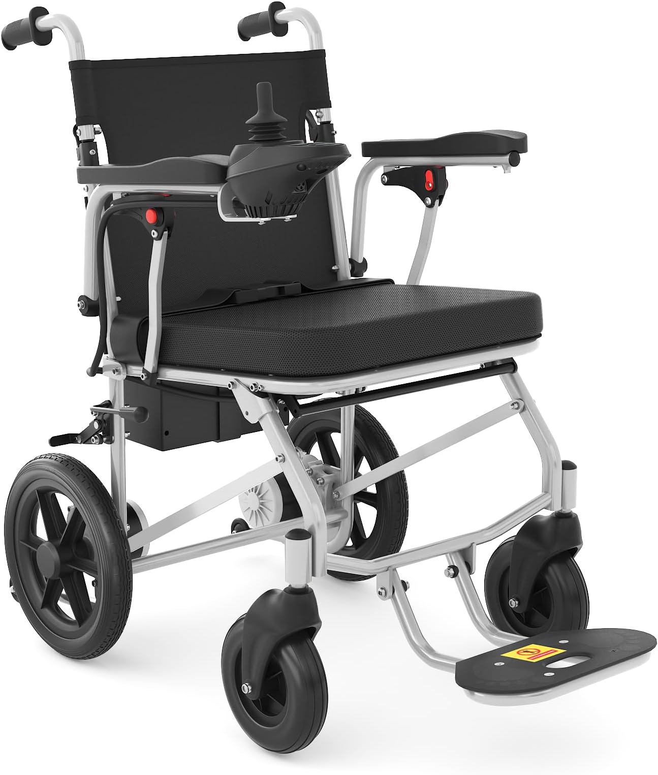 Lightweight Electric Wheelchairs for Adults,Motorized Wheelchair Power Portable Wheelchair,500W Motor Airline Approved Silver