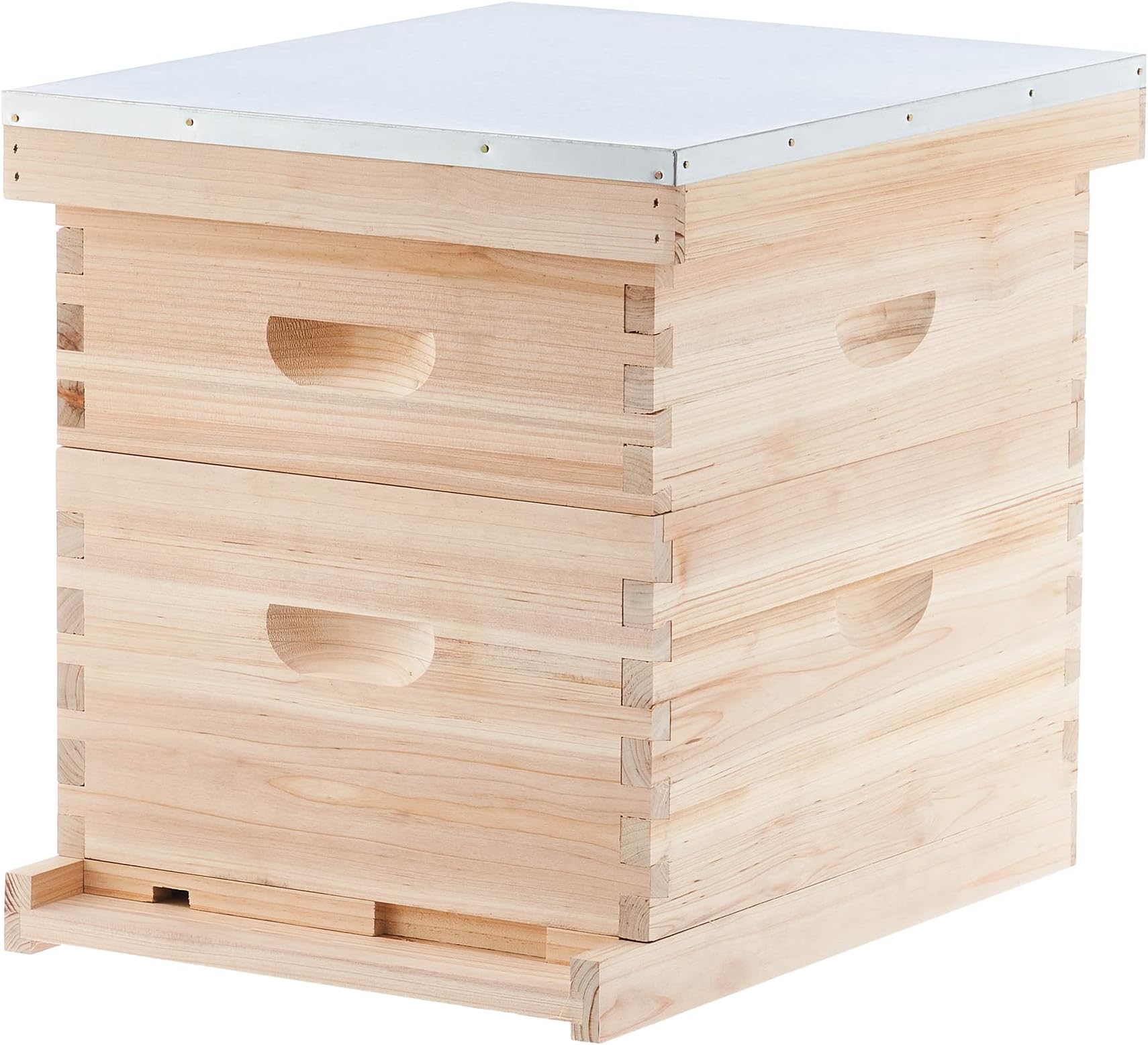CREWORKS Bee Hive, Beehive Bee Box with 10 Medium &10 Deep Honeycomb Foundation Frames, Bee Keeping Supplies Starter Kit for Beginners, 2 Layer Langstroth Beehive Honey Bee House Bee Hives