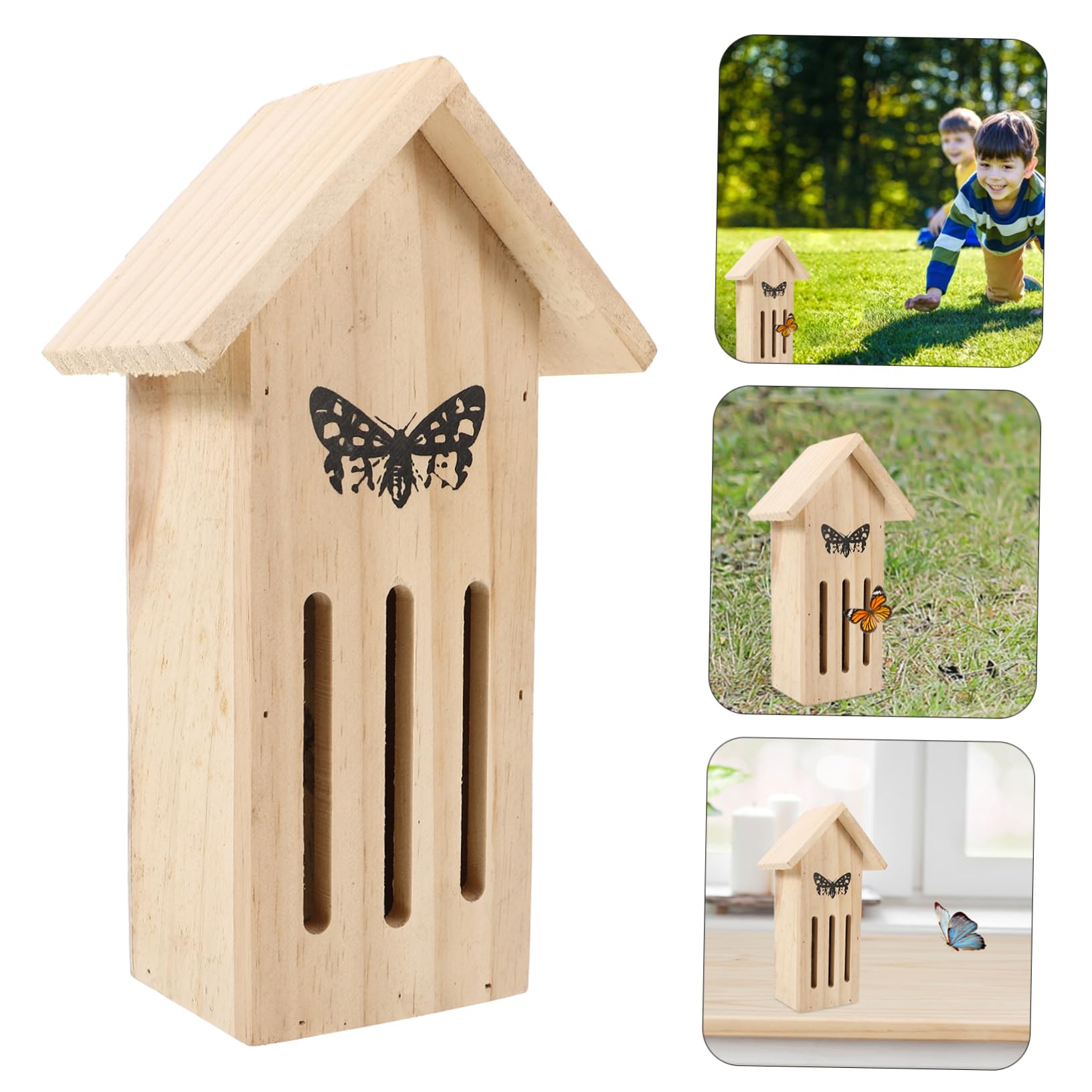 HANABASS 2stücke -Butterfly Feeder Und Insektenhotel Für Außenbereich Wetterfestes Natürliches Schmetterlingshaus Für Garten Einfache Installation Freundliches Material Attraktives