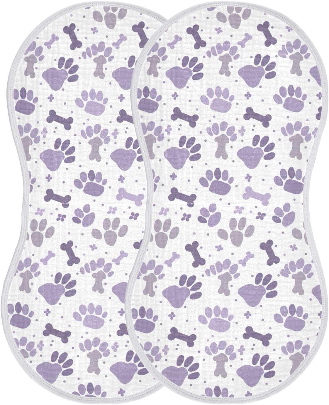Bones and Dog Claws Muslin Baby Burp Cloths Feeding Cloths Face Towel Soft and Absorbent Bibs for Newborn Boys Girl- 4 Pack