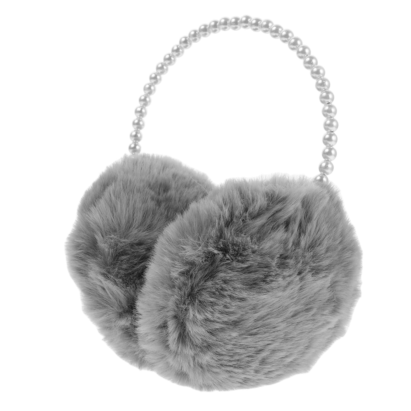 Ipetboom Winter Ear Warmers Ski Headband Plush Pearl Ear Muffs Decorative Covers for Cold