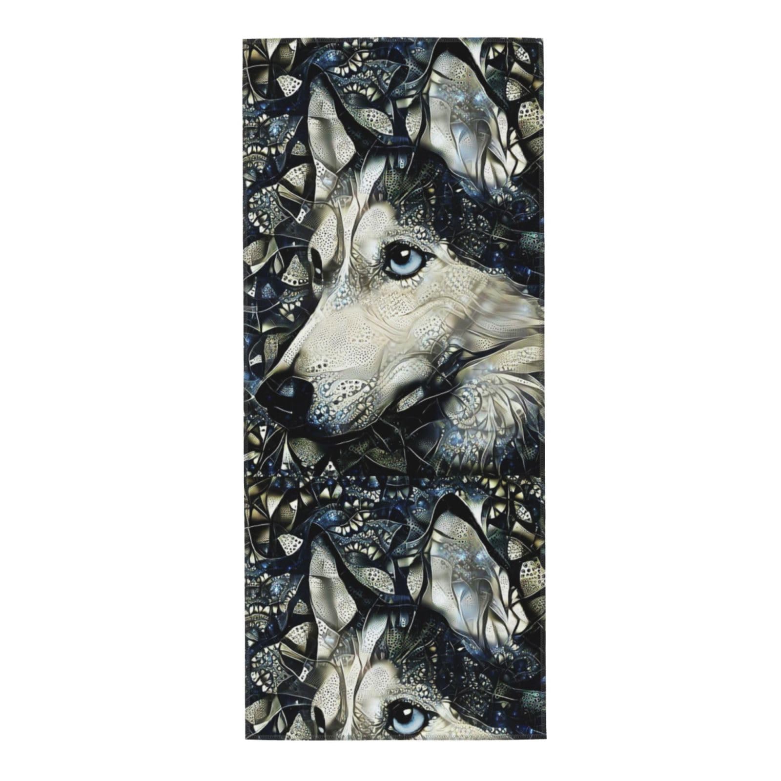 LSRCPD Towel 30 x 70 cm,Hand Towel, Soft Bath hand towels for Kitchen Hotel Gym Laundry RoomSiberian Husky Dog Abstract Art