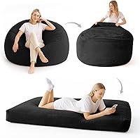 Vista 6 de Puf para adultos, 3 pies, puf con relleno, de espuma viscoelástica, puf de felpa, mueble para sala moderna, adecuado para dormitorio, balcón