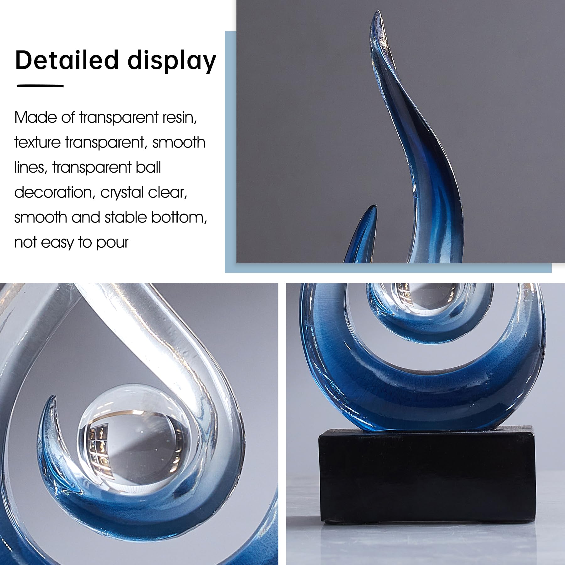 Snapklik.com : Navy Blue Abstract Statue Sculpture Decorations, Modern ...