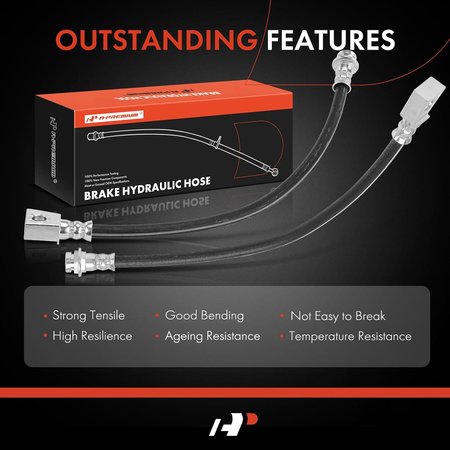 A-Premium Rear Side Brake Hydraulic Hose Compatible with Jeep Wrangler 2003 2004 2005 2006, With Lifted Suspension Only- Pack of 2