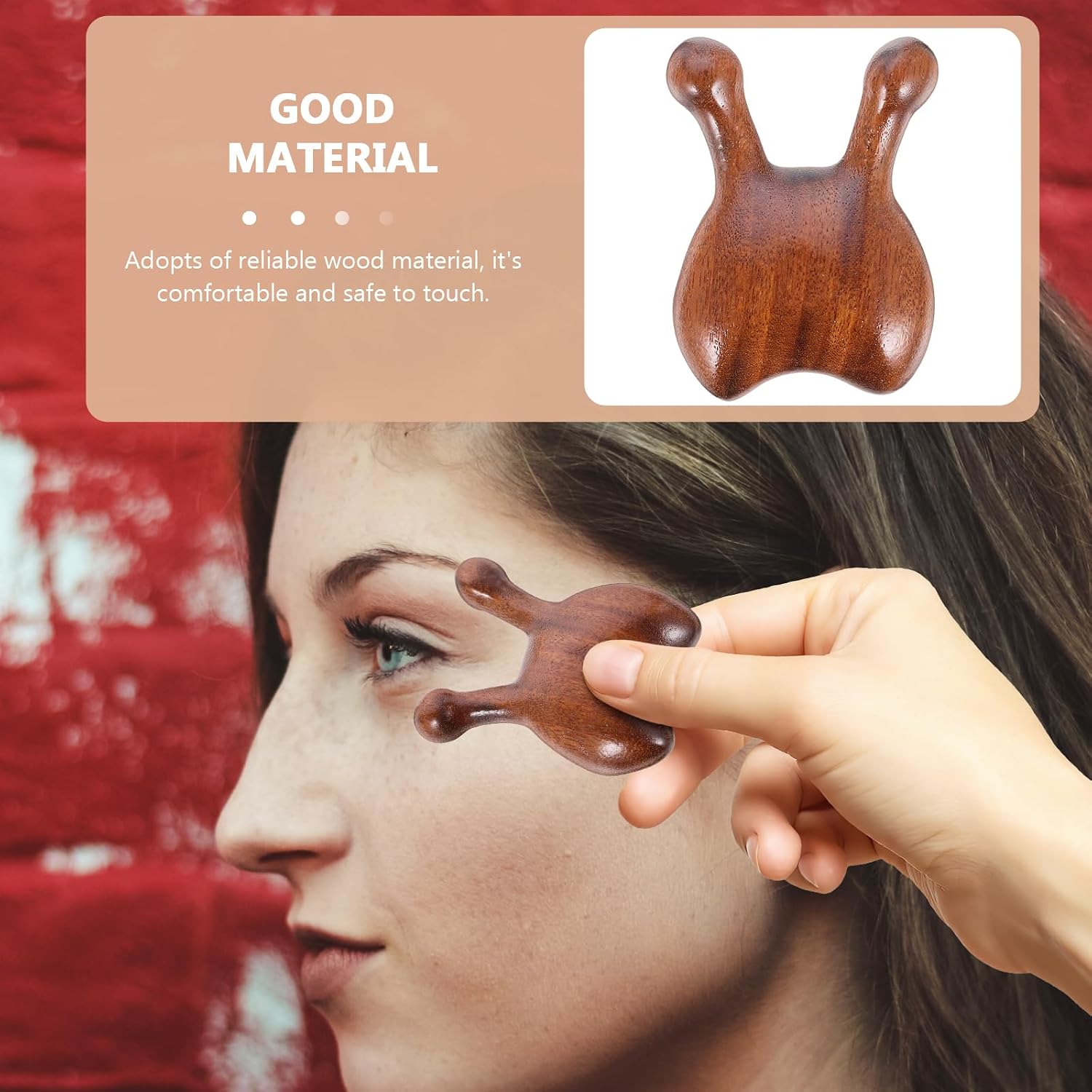 Wood Nose Massage Tool Facial Acupoint Scraper and Nose Massager for Home Use Smooth Surface for Gentle Skin Care Compact Design for Easy Storage