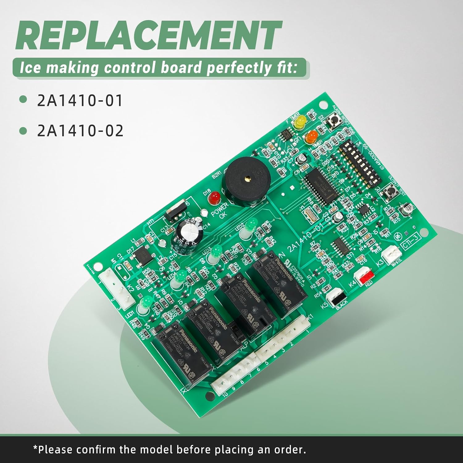 2A1410-01 2A1410-02 Ice Maker Control Board, Fit for Hoshizaki Ice Maker Machine Control Board, Compatible with Ice Machine KM250 KM450 KM500 KM500MAFE KM630 KM1200 KM1300, etc.