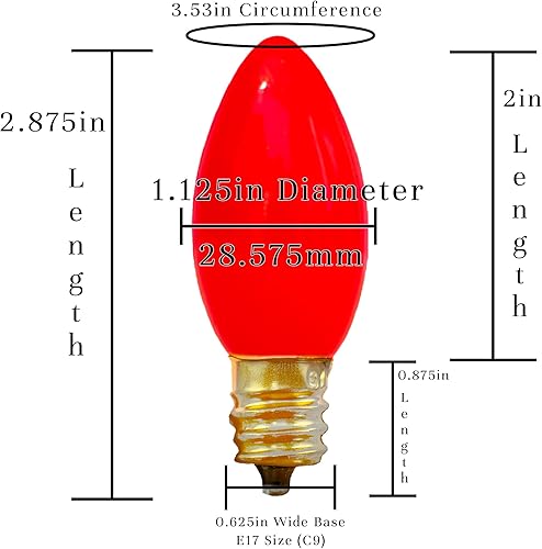 Miniatura 4 de EST. LEE DISPLAY L D 1902 Cadena de luces C9 de cerámica para interiores y exteriores, bombillas de repuesto de Navidad E17, enchufe C-9, estilo
