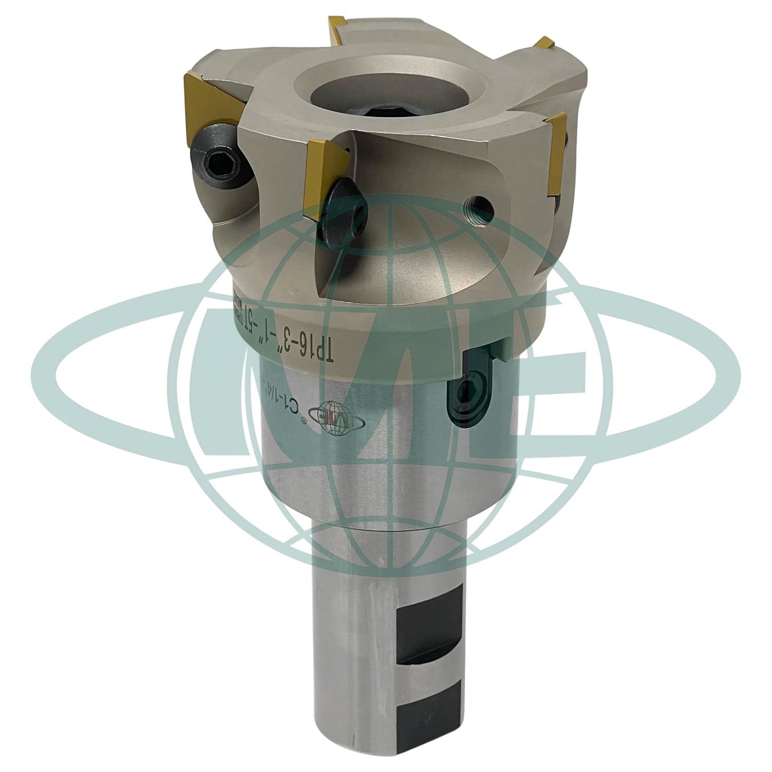 CME 3" 90° Indexable Face Mill w/ 1-1/4" Weldon Shank Arbor, TPG322 Inserts Included, 5 Flutes