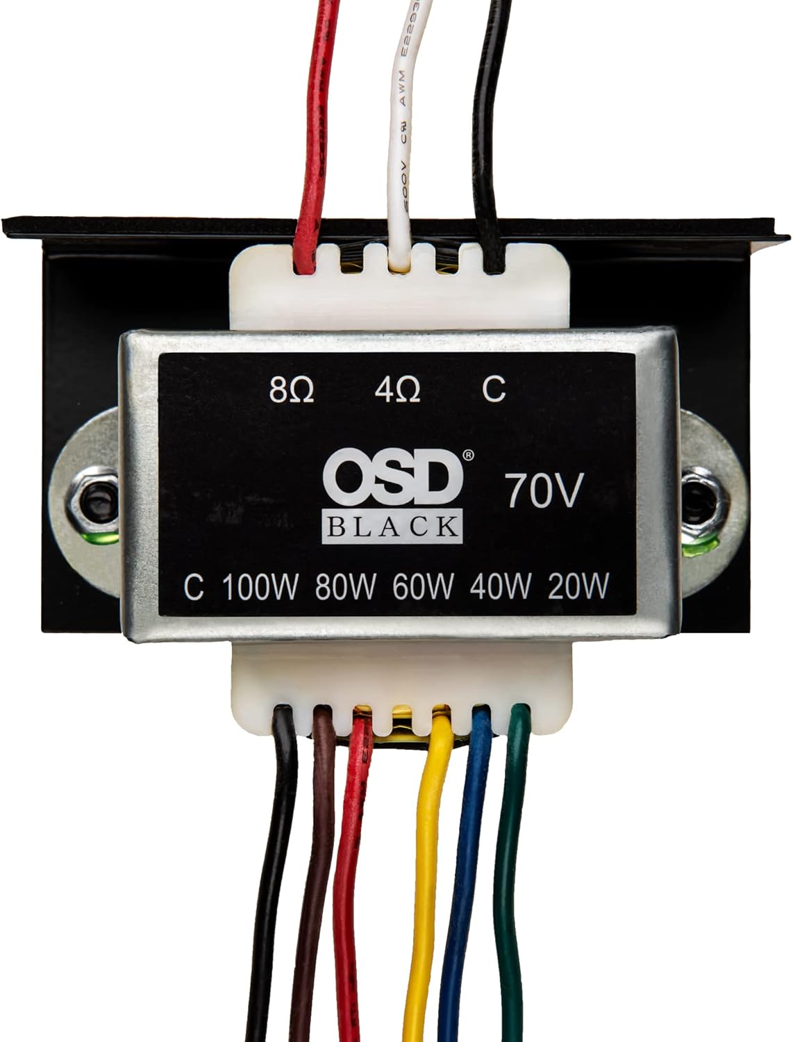 70V Commercial 100W Max Line Matching Indoor Transformer, (100W, 80W, 60W, 40W and 20W Taps)