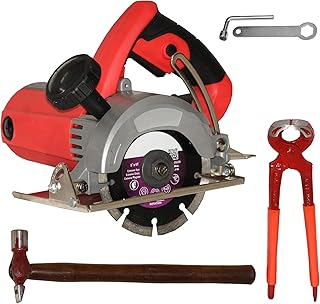 Digital Craft 125mm Electric Circular Saw Cutting Machine for Wood, Tile & Metal – Marble Cutter with 200gm Hammer & 8" Pincer Plier | DIY & Workshop Power Tool Kit