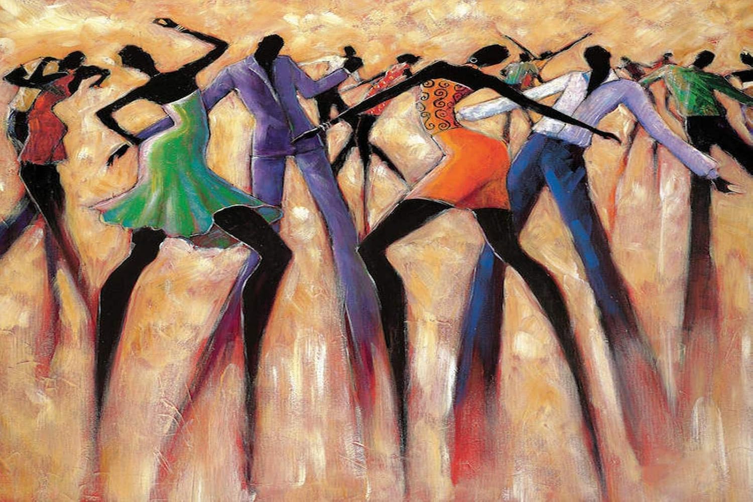 najiaxiaowu Wooden Adults Puzzle 1000 Pieces African American Men Woman Party Art Dancing Jigsaw Puzzle, Children Elderly Oil Painting Puzzles Game Creative Gift Friends DIY Wall Decor 29.5''x20''