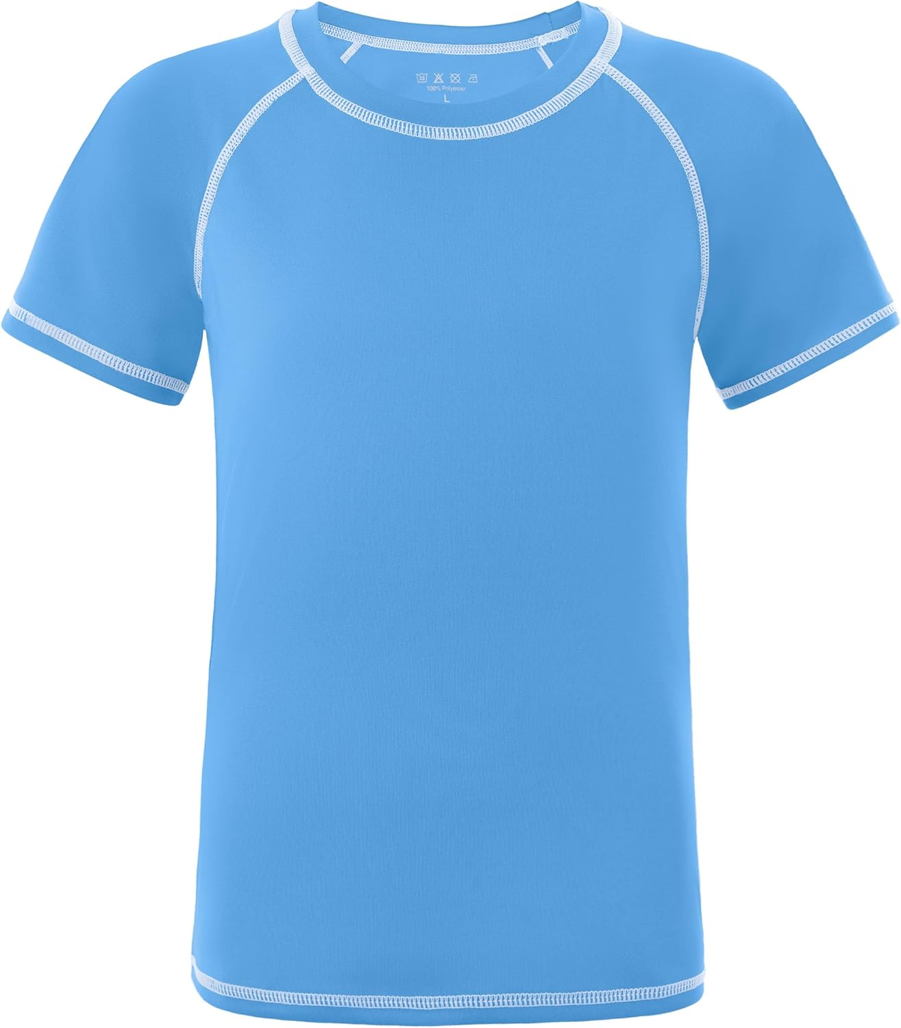 Roadbox Boys Rash Guard Short Sleeve Swim Shirt, UPF 50+ UV Water Shirts for Kids, Surf Fishing Sun Protection Rashguard