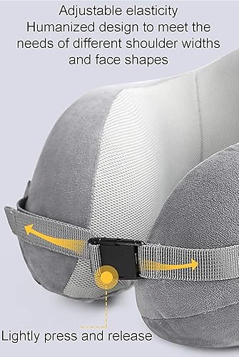 Miniatura 2 de Almohada de viaje de espuma viscoelástica, almohada de cuello en forma de U, cojín ultra suave y cómodo para soporte del cuello, reposacabezas