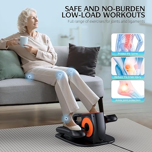 Miniatura 5 de Under Desk Elliptical, Ellipse Leg Exerciser While Sitting for Seniors, Quiet Portable Electric Seated Pedal Exerciser with Remote Control and 12