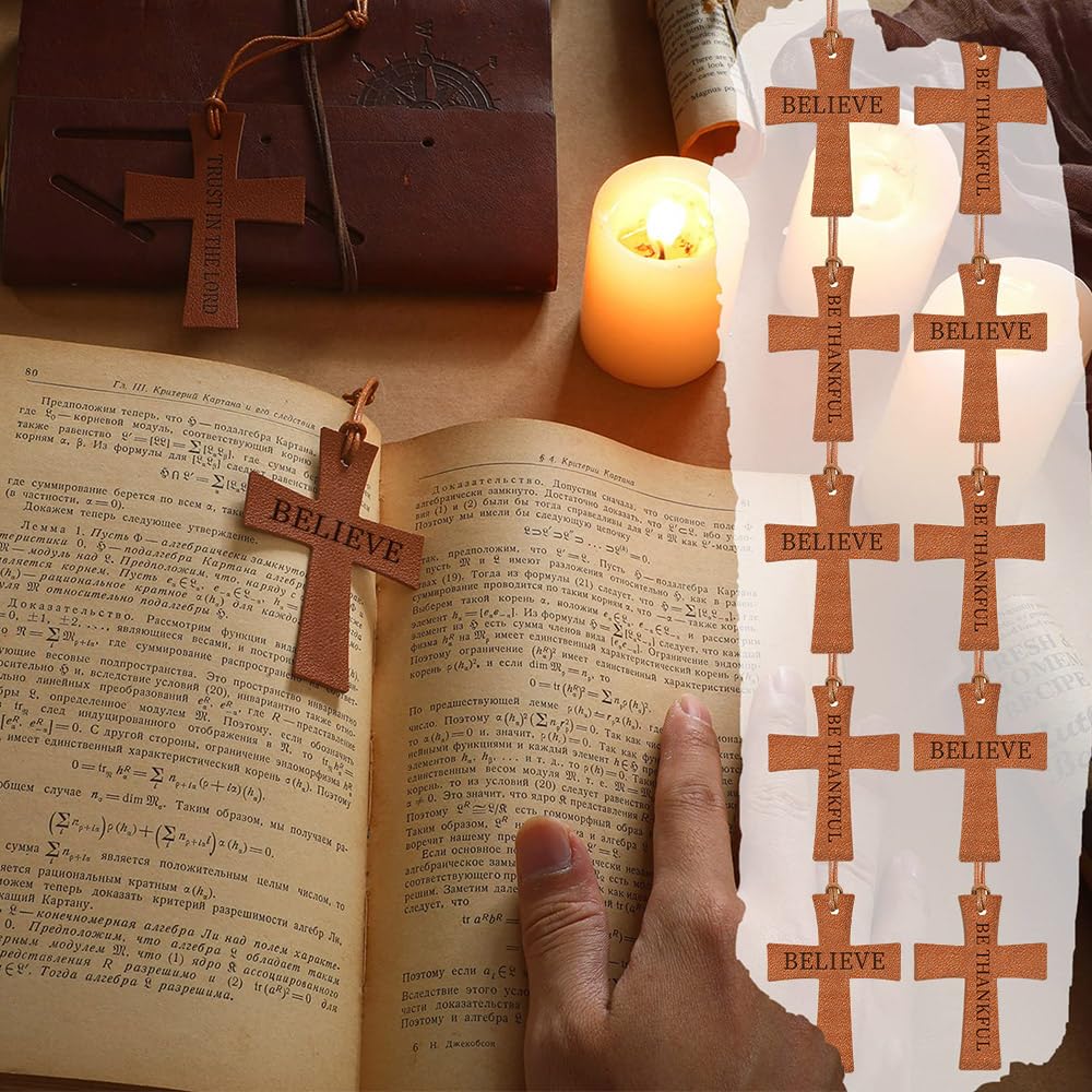 Leather Cross Bible Bookmarks Set - Image 3