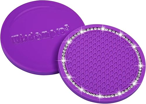 Miniatura 7 de Wisdompro - Posavasos para automóvil, paquete de 4 posavasos de PVC para automóvil, antideslizantes, accesorios universales para el interior del