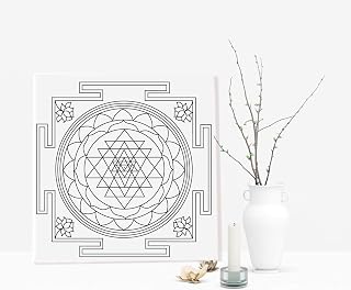 Mandala to paint on cotton canvas : Shri Yantra © Christelle Gossart