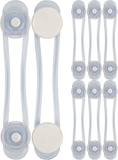 Universal Kindersicherung, 8 Stück, in Transparent, Sicherung von Schublade, Schrank, Toilette, Kühlschrank, Multifunktionssicherung zum Kleben, Schrankschloss ohne bohren, Babysicherung für Möbel