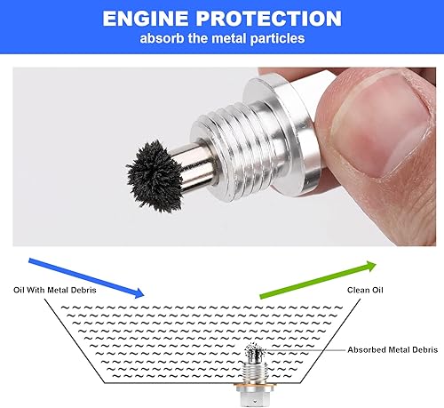 Miniatura 2 de Tapón de drenaje de aceite M14 x 15 pulgadas tapón de drenaje magnético de aluminio para bandeja de aceite tapón de drenaje de aceite del motor
